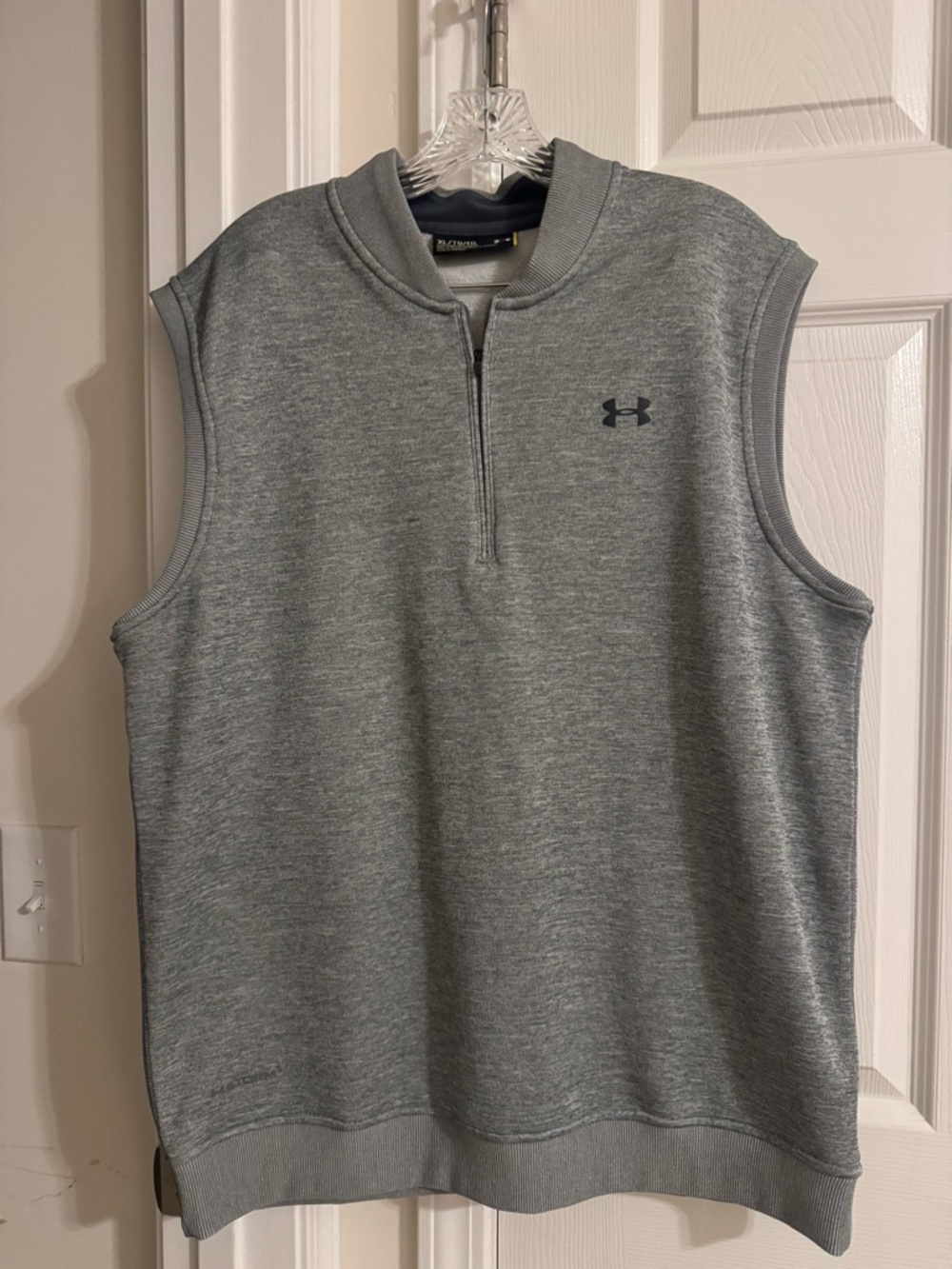 Under Armour Light Gray Half-Zip Pullover with Dark Navy Trim